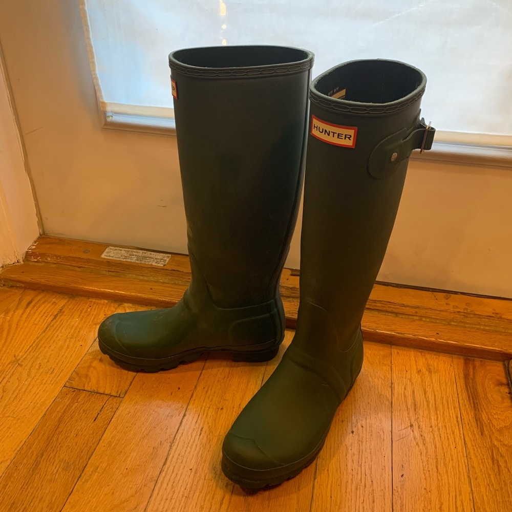 Hunter original tall rain boots (dark green)